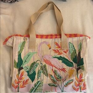 Spartina 449 TropicFlamingo Canvas Beach Tote Bag New Without Tags includes case